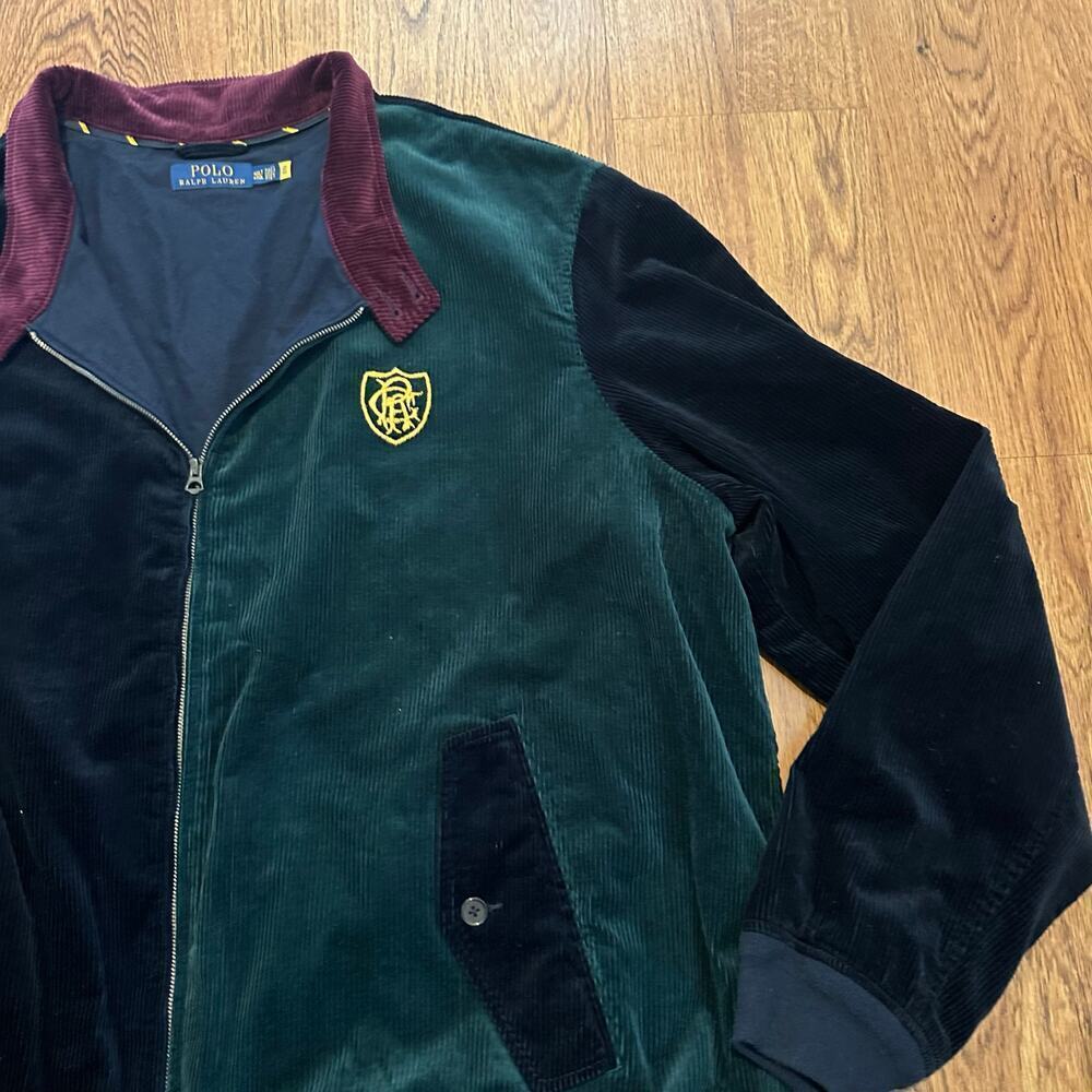 Polo Ralph Lauren Corduroy bomber Patch lined jacket colorblock 4XL cotton